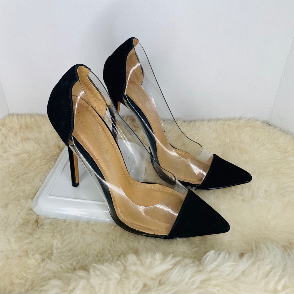 Shoe Republic LA Clear Pumps Black Size 8